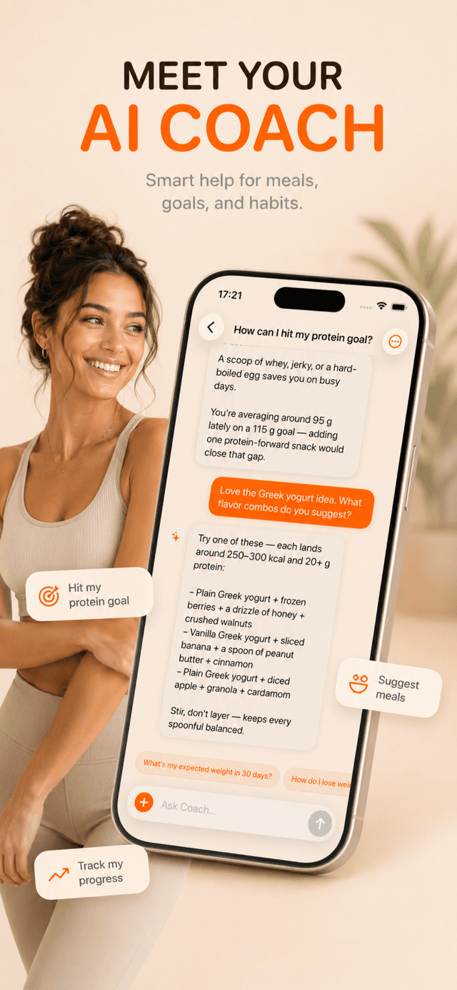 Calorie Tracker Coach answering a question in chat