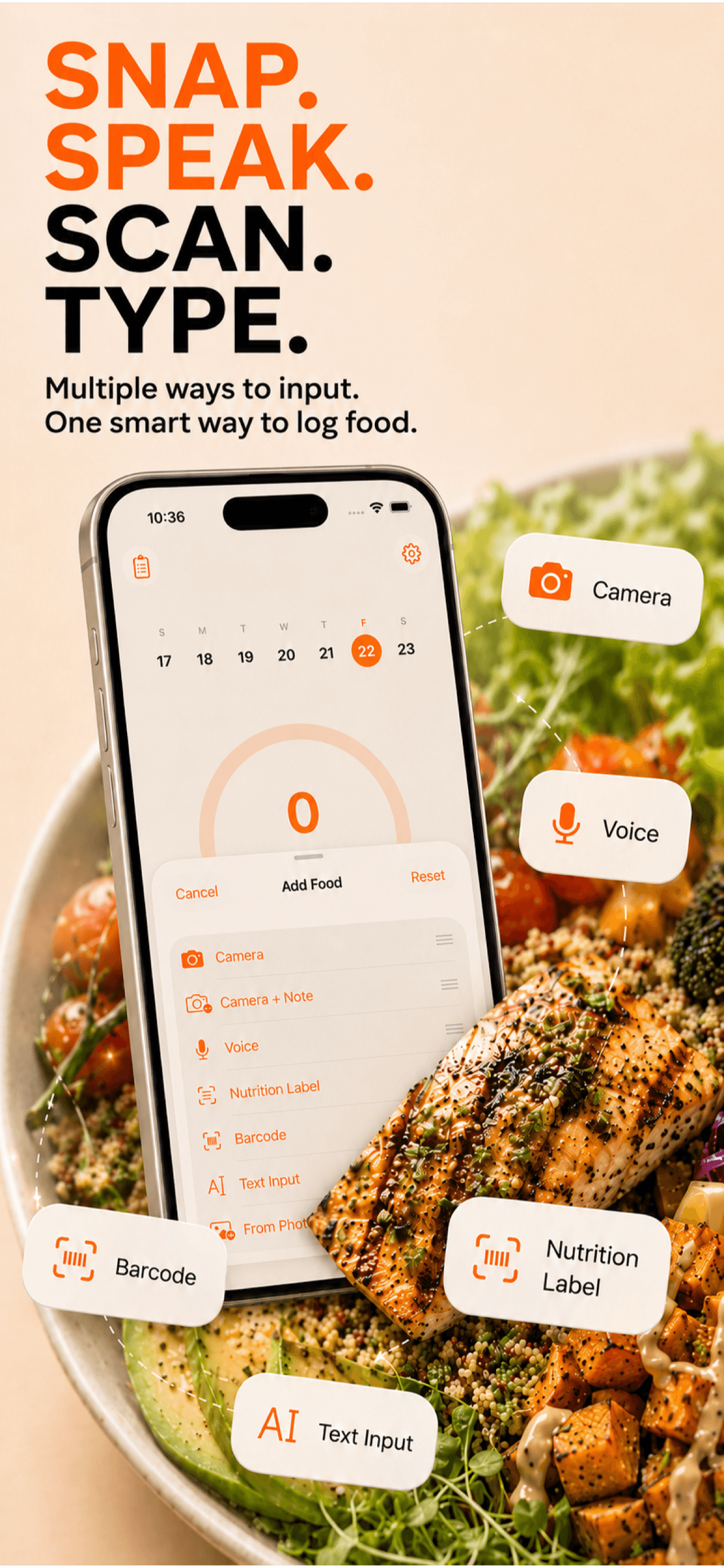 Multiple ways to log food